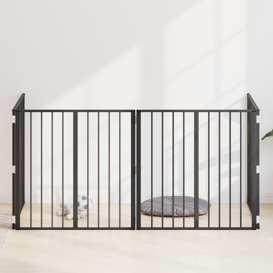 Dog Gate 4 pcs Black 80 x 80 cm Galvanised Steel Dog Gate 4 pcs Black 80 x 80 cm Galvanised Steel