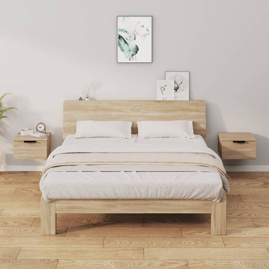 Wall-mounted Bedside Cabinets 2 pcs Sonoma Oak 34x30x20 cm Wall-mounted Bedside Cabinets 2 pcs Sonoma Oak 34x30x20 cm
