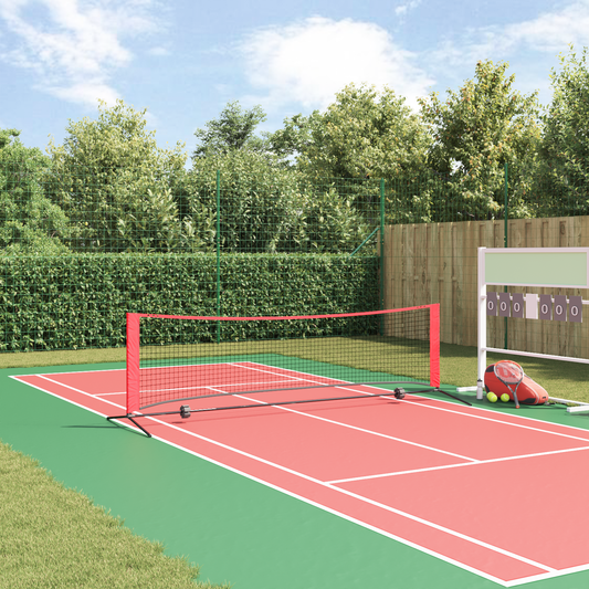 Tennis Net Folding Black and Red 301 x 90.5 x 87 cm Polyester Tennis Net Folding Black and Red 301 x 90.5 x 87 cm Polyester