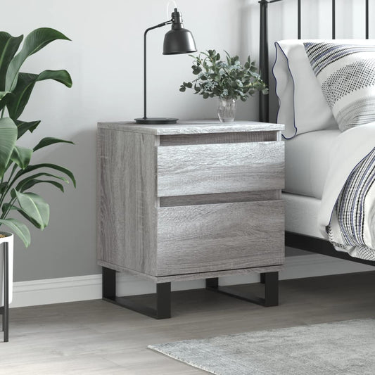 Bedside Cabinet Grey Sonoma 40x35x50 cm Engineered Wood Bedside Cabinet Grey Sonoma 40x35x50 cm Engineered Wood