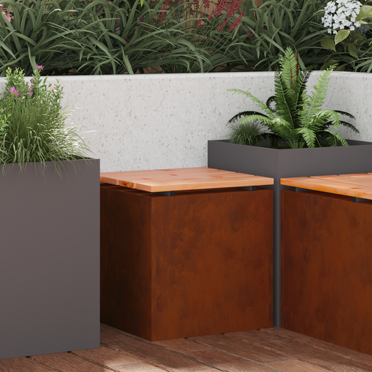 Garden Bench Rusty 40 x 40 x 43 cm Weathering steel Garden Bench Rusty 40 x 40 x 43 cm Weathering steel