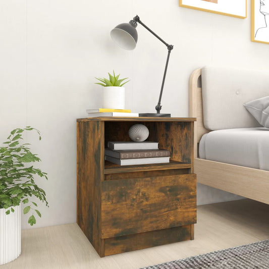 Bedside Cabinet Smoked Oak 40x40x50 cm Engineered Wood Bedside Cabinet Smoked Oak 40x40x50 cm Engineered Wood
