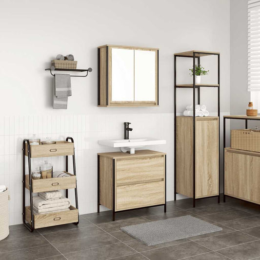 2 Piece Bathroom Furniture Set Sonoma Oak Engineered Wood 2 Piece Bathroom Furniture Set Sonoma Oak Engineered Wood
