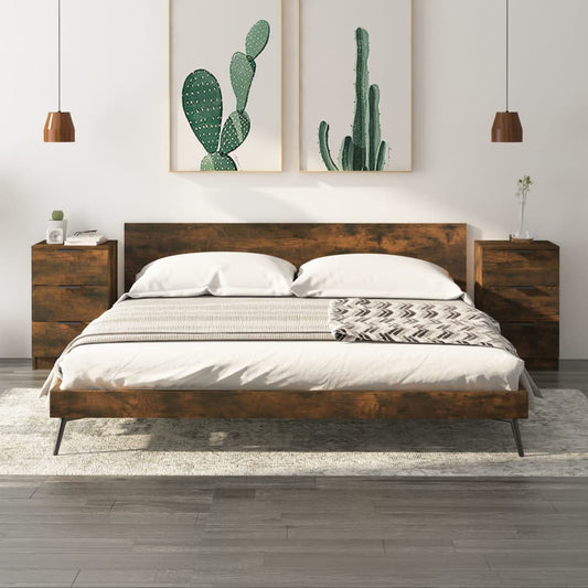 Bedside Cabinets 2 pcs Smoked Oak 40x36x65 cm Bedside Cabinets 2 pcs Smoked Oak 40x36x65 cm
