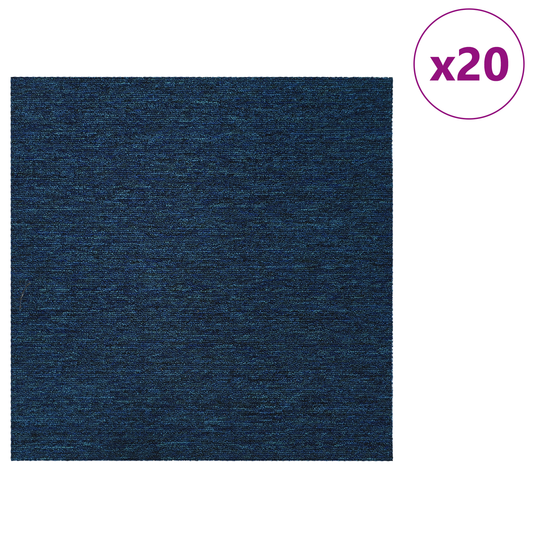 Carpet Tile Blue 50 x 50 cm 20 pcs PP and Bitumen Carpet Tile Blue 50 x 50 cm 20 pcs PP and Bitumen