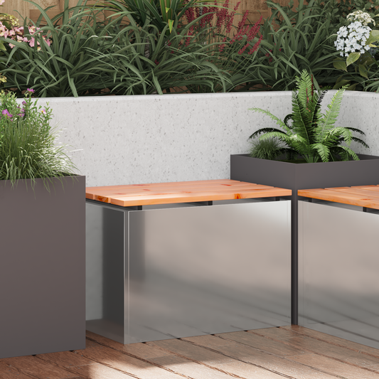 Garden Bench Silver 60 x 40 x 43 cm Galvanised steel Garden Bench Silver 60 x 40 x 43 cm Galvanised steel