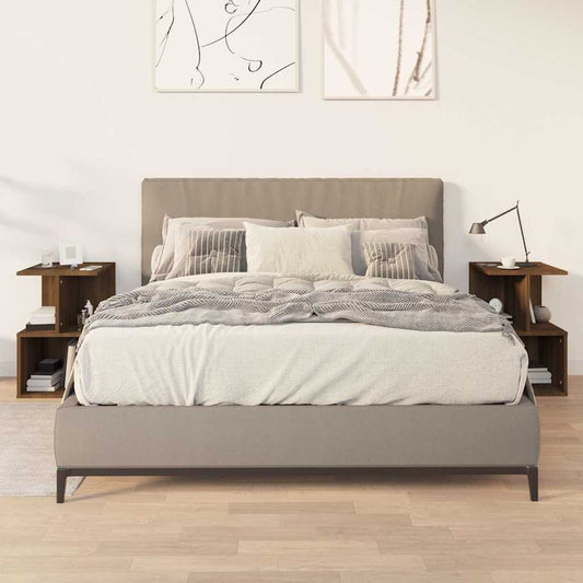 Bedside Cabinets 2 pcs Brown Oak 35x35x55 cm Engineered Wood Bedside Cabinets 2 pcs Brown Oak 35x35x55 cm Engineered Wood