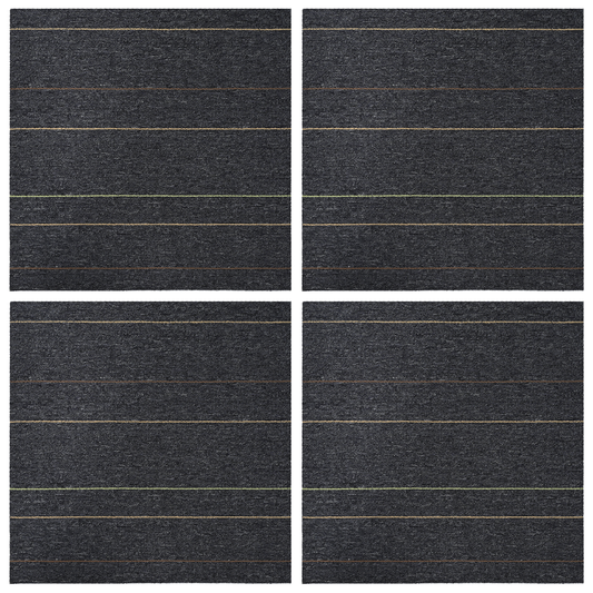Carpet Tile Dark Grey with Stripes 50 x 50 cm 4 pcs Carpet Tile Dark Grey with Stripes 50 x 50 cm 4 pcs