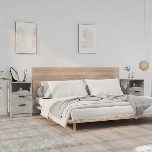 Bedside Cabinets 2 pcs Concrete Grey Engineered Wood Bedside Cabinets 2 pcs Concrete Grey Engineered Wood