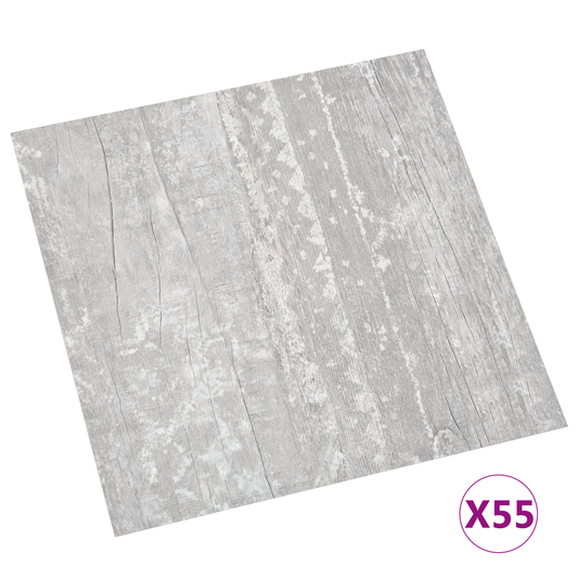 Flooring Planks 5.11 m² 55 pcs PVC Light Grey and White Flooring Planks 5.11 m² 55 pcs PVC Light Grey and White