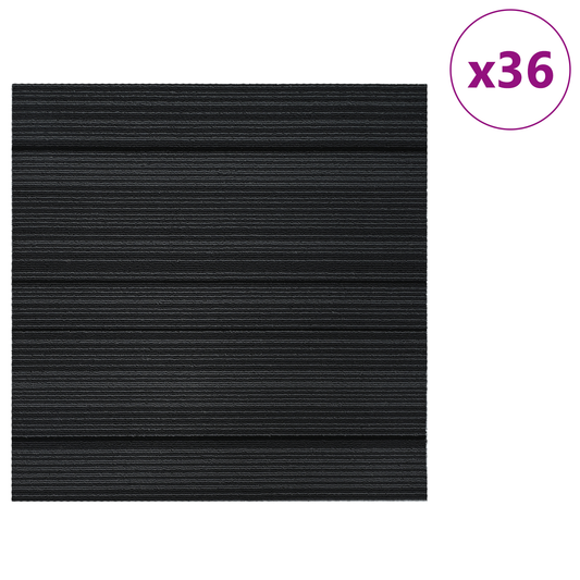 Carpet Tile Striped Light Grey 50 x 50 cm 36 pcs PP and Bitumen Carpet Tile Striped Light Grey 50 x 50 cm 36 pcs PP and Bitumen