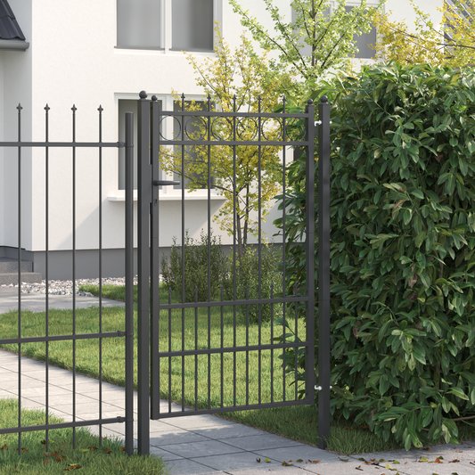 Fence Gate HORST Steel Black Lockable Fence Gate HORST Steel Black Lockable