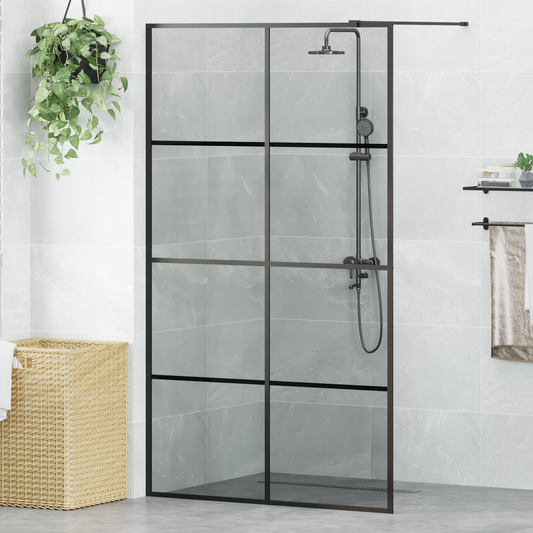 Walk-in Shower Wall Black 115 x 195 cm Tempered Glass Walk-in Shower Wall Black 115 x 195 cm Tempered Glass