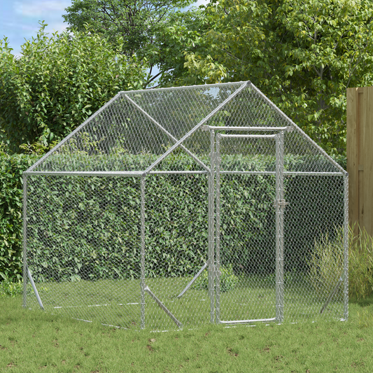 Chicken Cage Silver 200 x 170 x 177 cm Galvanised Steel Chicken Cage Silver 200 x 170 x 177 cm Galvanised Steel