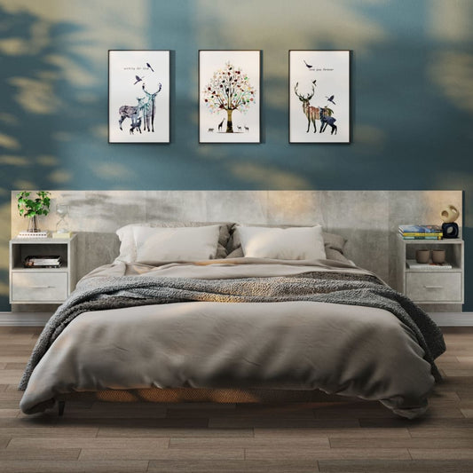 Wall-mounted Bedside Cabinets 2 pcs Concrete Grey Wall-mounted Bedside Cabinets 2 pcs Concrete Grey
