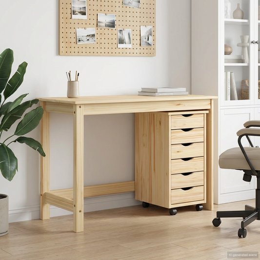 Desk and Rolling Cabinet Set MOSS 2 pcs Brown Desk and Rolling Cabinet Set MOSS 2 pcs Brown