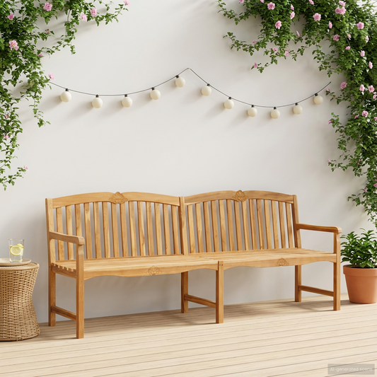Handcarved Rose Bench 228 x 61 x 94.5 cm Solid Teak Wood Handcarved Rose Bench 228 x 61 x 94.5 cm Solid Teak Wood