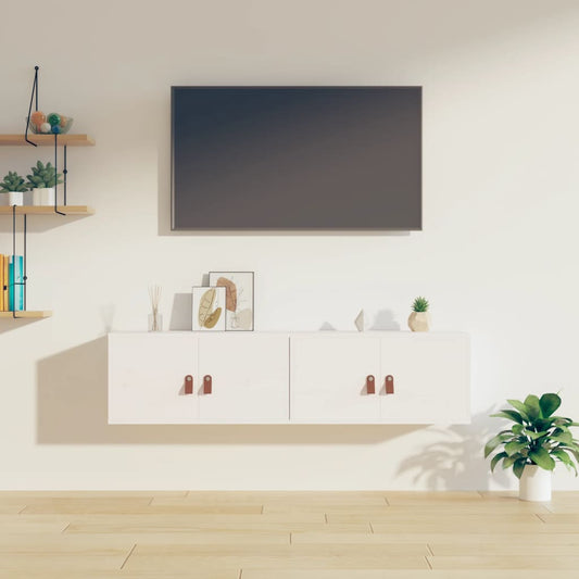 Wall Cabinets 2 pcs White 60x30x30 cm Solid Wood Pine Wall Cabinets 2 pcs White 60x30x30 cm Solid Wood Pine