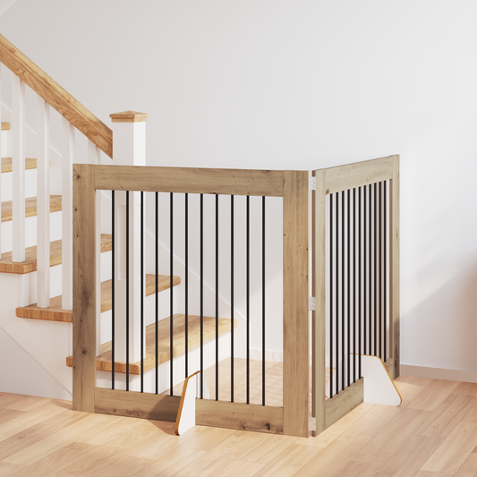 Foldable Dog Gate with Stands 2 pcs Artisan Oak 200.5 cm Foldable Dog Gate with Stands 2 pcs Artisan Oak 200.5 cm