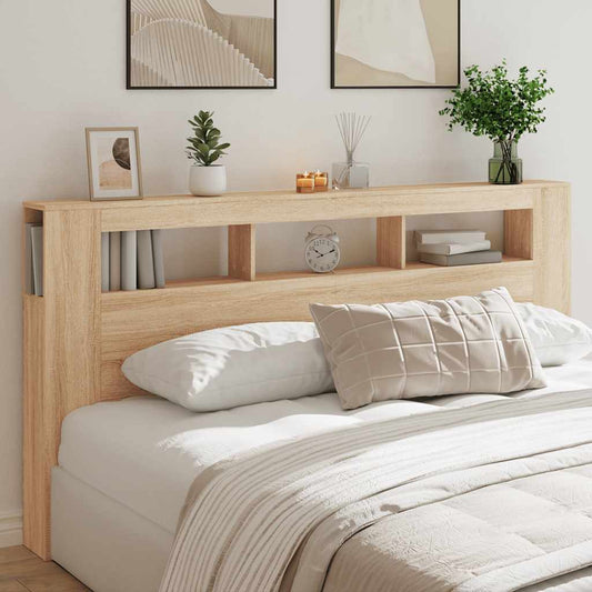 LED Headboard Sonoma Oak 200x18,5x103,5 cm Engineered Wood LED Headboard Sonoma Oak 200x18,5x103,5 cm Engineered Wood
