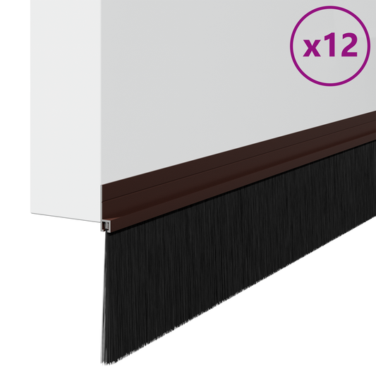 Self-adhesive Door Brush Seals 12 pcs Brown 100 cm Self-adhesive Door Brush Seals 12 pcs Brown 100 cm