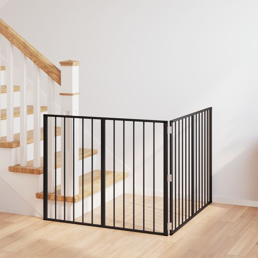Dog Gate 2 pcs Black 100 x 80 cm Galvanised Steel Dog Gate 2 pcs Black 100 x 80 cm Galvanised Steel