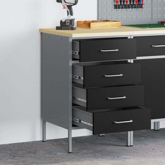 Work Bench with Drawer Black and Grey 50 x 55 x 85 cm Work Bench with Drawer Black and Grey 50 x 55 x 85 cm