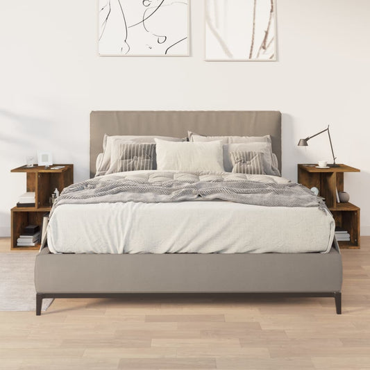 Bedside Cabinets 2 pcs Smoked Oak 35x35x55 cm Engineered Wood Bedside Cabinets 2 pcs Smoked Oak 35x35x55 cm Engineered Wood