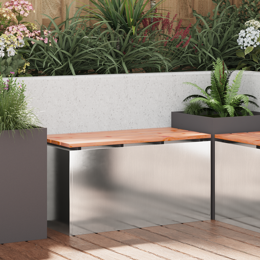Garden Bench Silver 80 x 40 x43 cm Stainless steel Garden Bench Silver 80 x 40 x43 cm Stainless steel