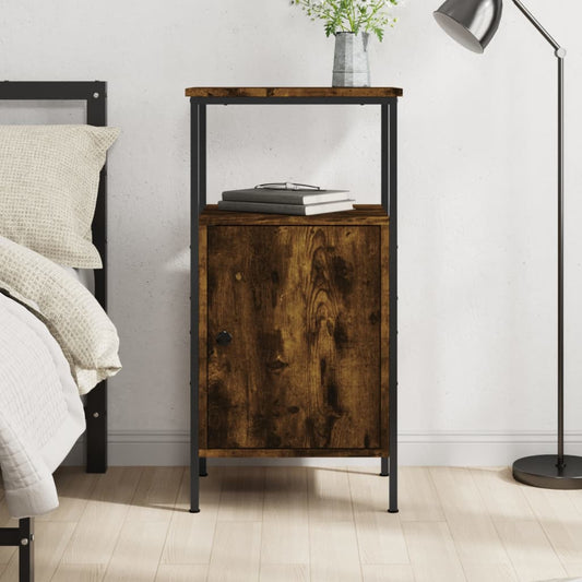 Bedside Cabinet Smoked Oak 41x31x80 cm Engineered Wood Bedside Cabinet Smoked Oak 41x31x80 cm Engineered Wood
