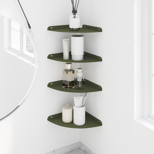 Floating Shelf with Shelf 4 pcs Olive Green 24 x 24 x 2 cm Floating Shelf with Shelf 4 pcs Olive Green 24 x 24 x 2 cm
