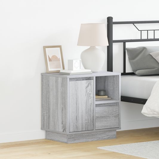 Bedside Cabinet Grey 50 x 34.5 x 50 cm Engineered wood Bedside Cabinet Grey 50 x 34.5 x 50 cm Engineered wood