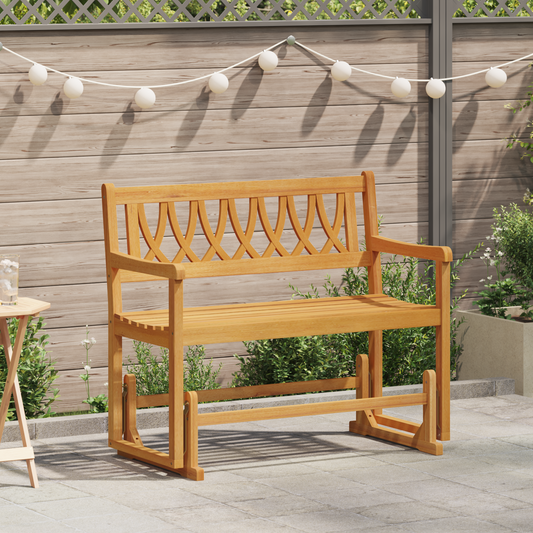 Garden Glider Bench Natural 110 x 59 x 97 cm Solid Acacia Wood Garden Glider Bench Natural 110 x 59 x 97 cm Solid Acacia Wood