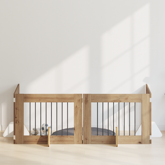 Foldable Dog Gate with Stands 4 pcs Artisan Oak 321 cm Foldable Dog Gate with Stands 4 pcs Artisan Oak 321 cm