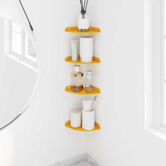 Floating Shelf with Shelf 4 pcs Mustard Yellow 24 x 24 x 2 cm Floating Shelf with Shelf 4 pcs Mustard Yellow 24 x 24 x 2 cm