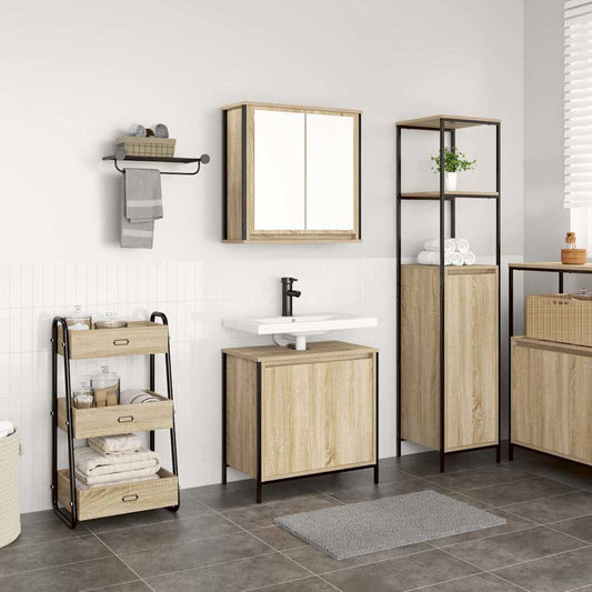 2 Piece Bathroom Furniture Set Sonoma Oak Engineered Wood 2 Piece Bathroom Furniture Set Sonoma Oak Engineered Wood