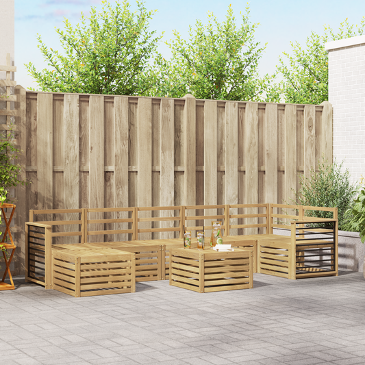 Outdoor Sofa Set 8 pcs White 59 x 59 x 37 cm Solid Acacia Wood Outdoor Sofa Set 8 pcs White 59 x 59 x 37 cm Solid Acacia Wood