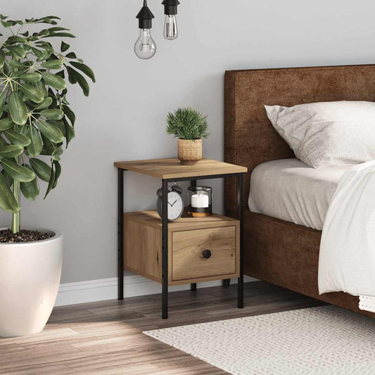 Bedside Cabinet Artisan Oak 34x36x50 cm Engineered Wood Bedside Cabinet Artisan Oak 34x36x50 cm Engineered Wood