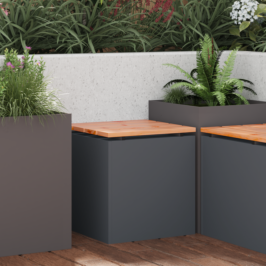 Garden Bench Anthracite 40 x 40 x 43 cm Steel Garden Bench Anthracite 40 x 40 x 43 cm Steel