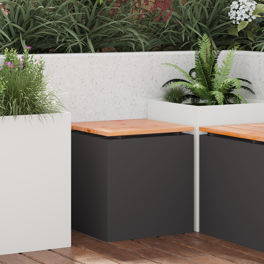 Garden Bench Black 40 x 40 x 43 cm Steel Garden Bench Black 40 x 40 x 43 cm Steel