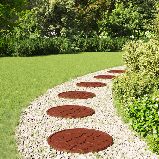 Stepping Stone 6 pcs Red Ø 44 x 2 cm Rubber Stepping Stone 6 pcs Red Ø 44 x 2 cm Rubber