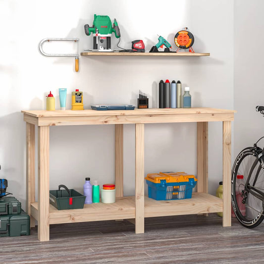 Work Bench 140x50x80 cm Solid Wood Pine Work Bench 140x50x80 cm Solid Wood Pine
