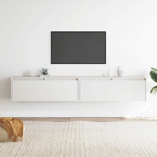 Wall Cabinets 2 pcs White 100x30x35 cm Solid Wood Pine Wall Cabinets 2 pcs White 100x30x35 cm Solid Wood Pine
