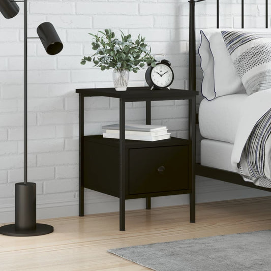 Bedside Cabinet Black 34x36x50 cm Engineered Wood Bedside Cabinet Black 34x36x50 cm Engineered Wood