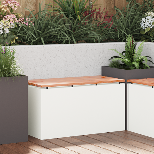 Garden Bench White 80 x 40 x43 cm Steel Garden Bench White 80 x 40 x43 cm Steel