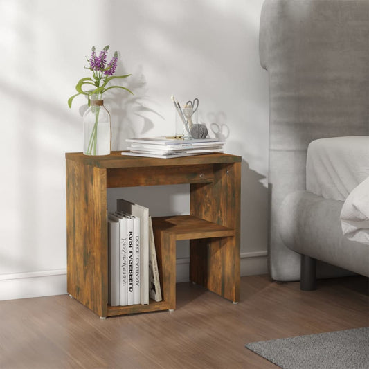 Bed Cabinet Smoked Oak 40x30x40 cm Engineered Wood Bed Cabinet Smoked Oak 40x30x40 cm Engineered Wood