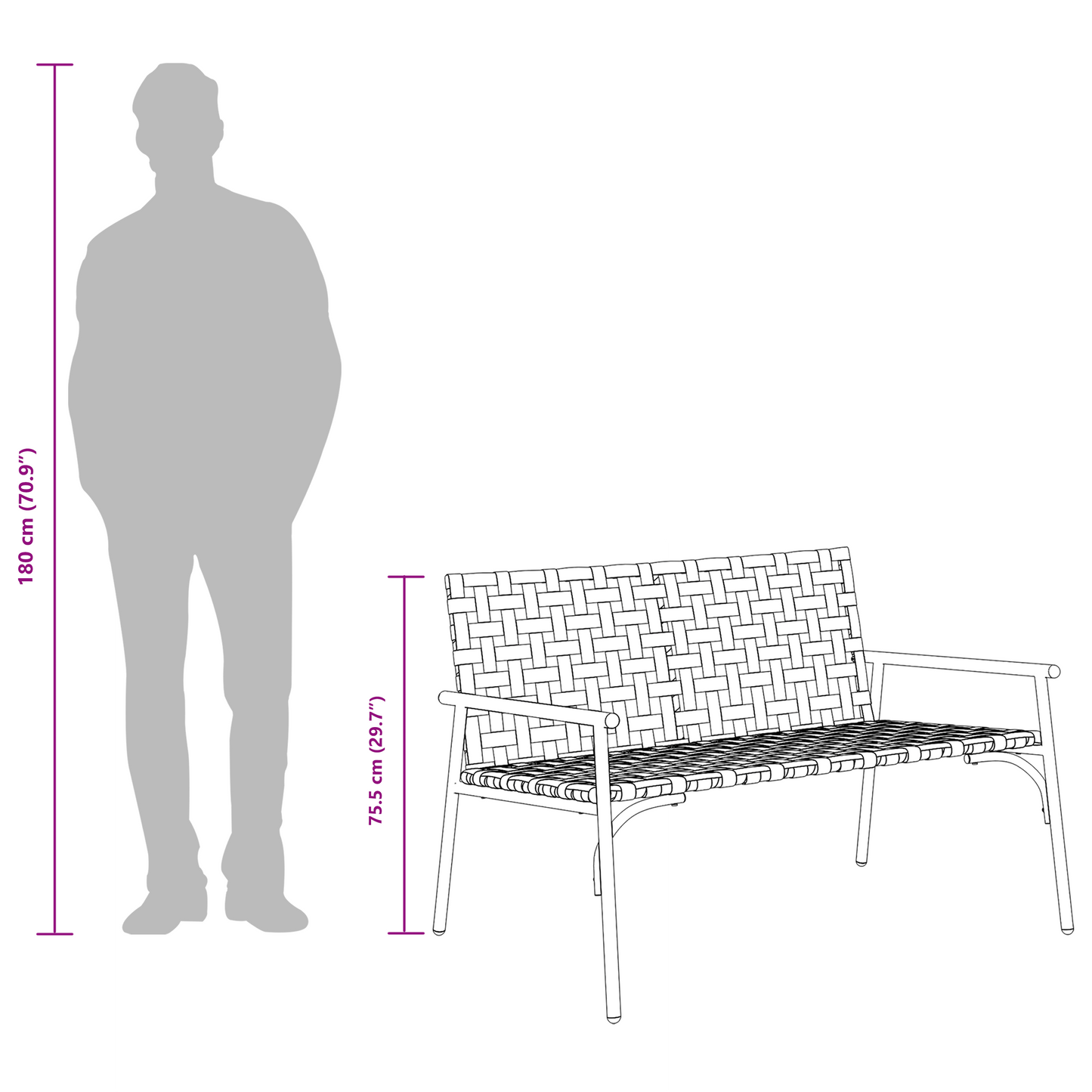 Garden Chair Brown 110.5 x 79 x 75.5 cm Poly Rattan