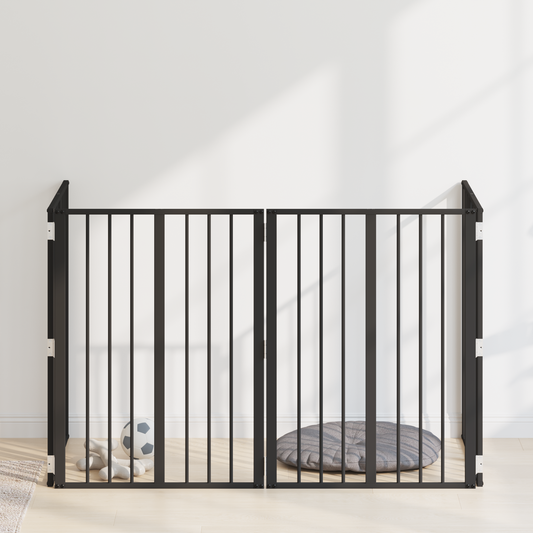 Dog Gate 4 pcs Black 60 x 80 cm Galvanised Steel Dog Gate 4 pcs Black 60 x 80 cm Galvanised Steel