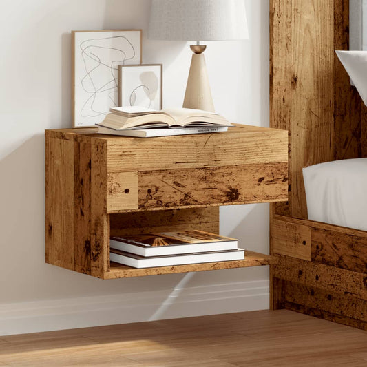 Wall-mounted Bedside Cabinet Old Wood Wall-mounted Bedside Cabinet Old Wood