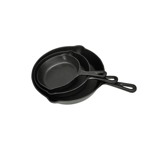 Set of 3 BBQ Steak Pans Cast Iron Set of 3 BBQ Steak Pans Cast Iron